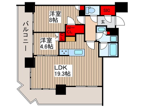 ﾊﾟｰｸｼﾃｨ柏の葉ｷｬﾝﾊﾟｽ ｻﾞ･ｹﾞｰﾄﾀﾜｰの物件間取画像